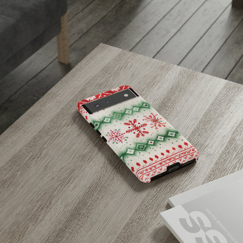 Icelandic Watercolor inspired by Christmas Sweaters - Impact Resistant Phone Case